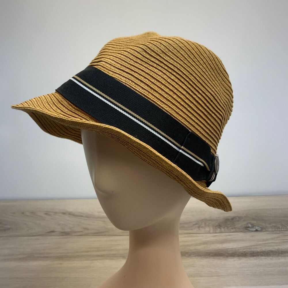 Vintage‎ Goorin Bros Fedora Hat 100% Paper Tan Black Band Size Small Hipsters